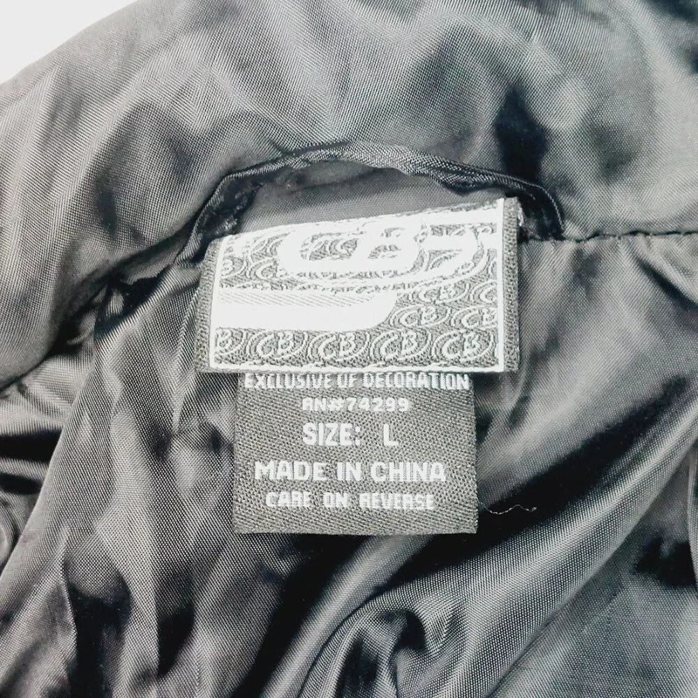 CB Men's Black Down Long Sleeve Padded Snow Full Zip Puffer Jacket Size L